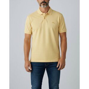 Tommy Bahama Mens Yellow Polo Shirt XL Pima Cotton Blend Short Sleeve Embroidere
